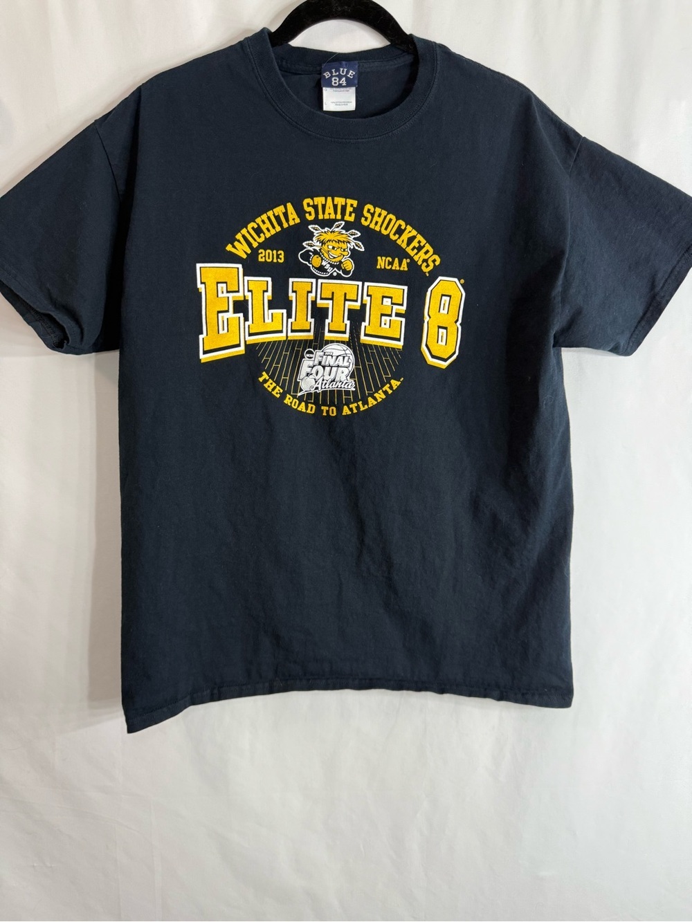 Wichita State Shockers Elite 8 2013 NCAA Final Four Graphic T Shirt Navy Men’s L